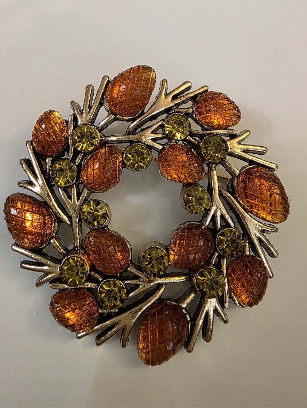 Autumn Pinecone Wreath Brooch FASHION JEWELRY